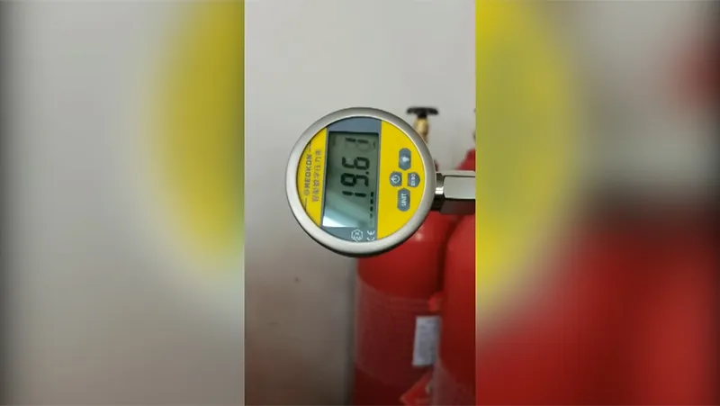 Prueba de presión de gas metano